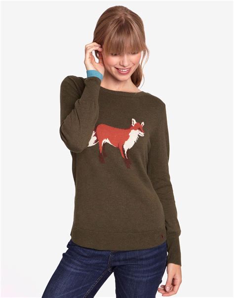 Joules Fox Jumper Printed Jumpers Fox Clothing Knitting Women