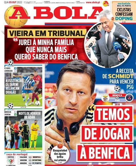 Capa Jornal A Bola 5 Outubro 2022 Capasjornaispt
