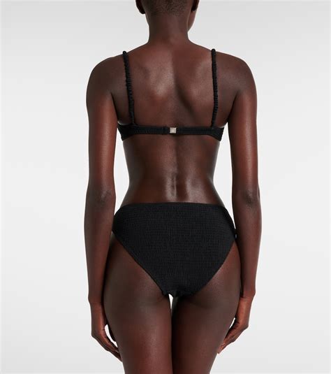 Smocked Bikini Top In Black Toteme Mytheresa