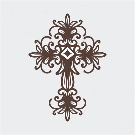 Victorian Style Cross Pendant With Lily Design 73mm Long 1pc 3411992