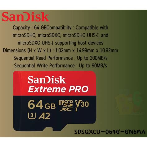 64gb Micro Sd Card ไมโครเอสดีการ์ด Sandisk Sdsqxcu 064g Gn6ma