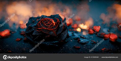 Heartbroken Concept Half Burnt Rose Leaving Some Black Ashes Embers ...