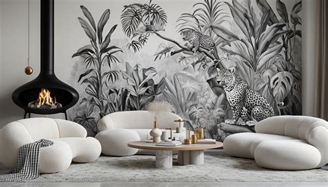 Elegant Monochromatic Minimalist Living Room Art Poster Playground