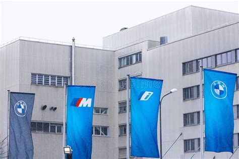 Flags in Front of the Bmw Headquarters in Munich Panorama Editorial ...