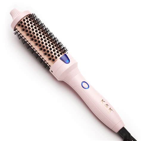 K K Inch Heated Curling Brush Ceramic Tourmaline Ionic Curling Iron Volumizing Hot Brush