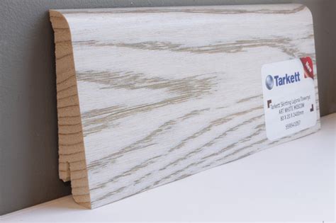 Плинтус деревянный шпонированный Tarkett 80x20x2400 ART WHITE MOSCOW ...