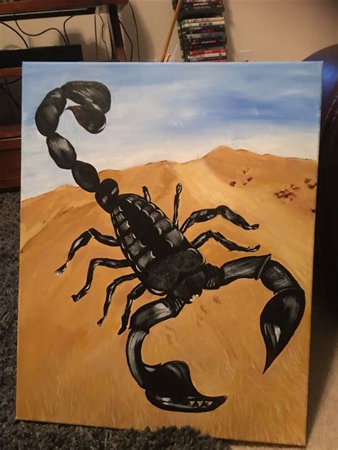 Scorpion Acrylic Paint Painting Tutorial Painting Crafts Canvas Painting