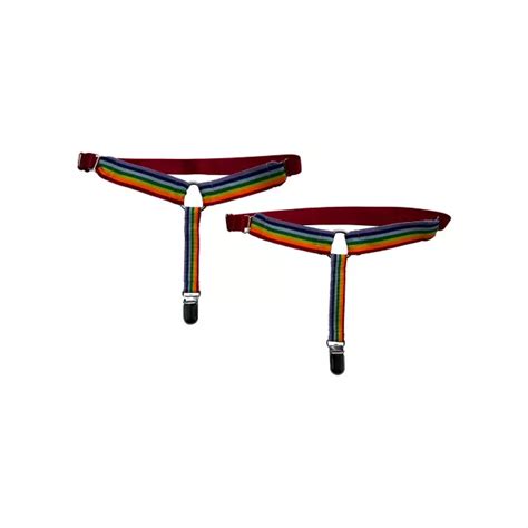 Rainbow Pride Leg Garters With O Ring Spencers