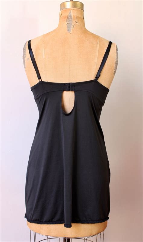 Black Chemise Dress Lingerie Vintage Slip Dress N Gem
