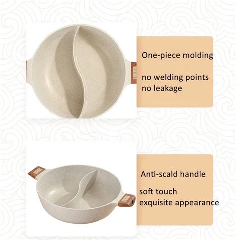 Double Flavor Shabu Shabu Pot With Divider Dual Sided Nonstick Hot Pot With Lid Alibaba