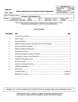 Fillable Online Form ADV Part II 033106 Master Pdf Fax Email Print