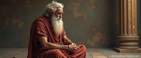 Ancient Philosopher Contemplating Time Stable Diffusion Online
