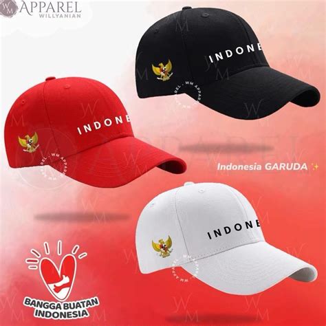 Jual Topi Baseball Distro Caps Merah Putih Garuda Indonesia Terbaru