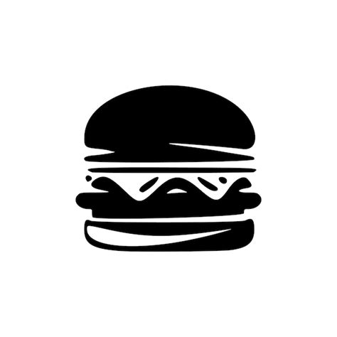Premium Vector Black And White Minimalistic Burger Logo