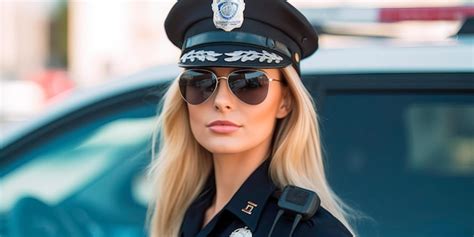 Premium Ai Image Beautiful Woman Police Uniform And Police Station