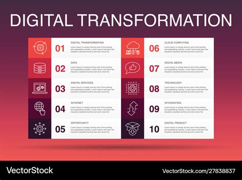 digital transformation infographic  option vector image