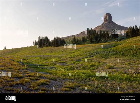 Spearhead Peak Rising Above Alpine Meadows Along The Teton Crest Trail