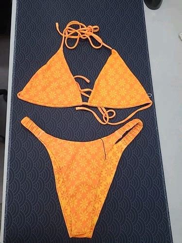 New Leni Swims Pc Swimsuit Triangle Top Bikini Bottom Sz Medium