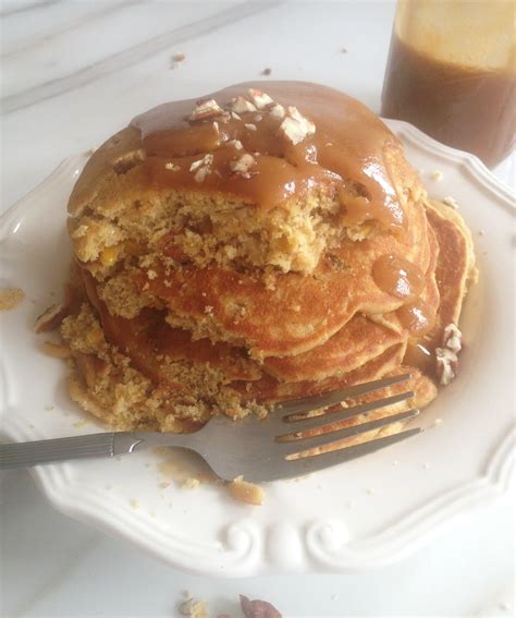 Pecan Cornmeal Pancakes Recipe Caramel Sauce