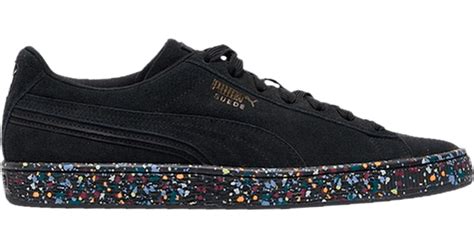 Puma Suede Triplex Mono Black Paint Splatter