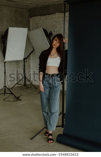 Brunette Girl Long Hair On Different Stock Photo Shutterstock