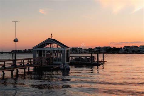 Boat Dock In Wilmington North Carolina At Sunset Editorial Photo