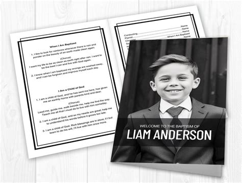 LDS Baptism Program, LDS Baptism Program Boy, Baptism Program LDS
