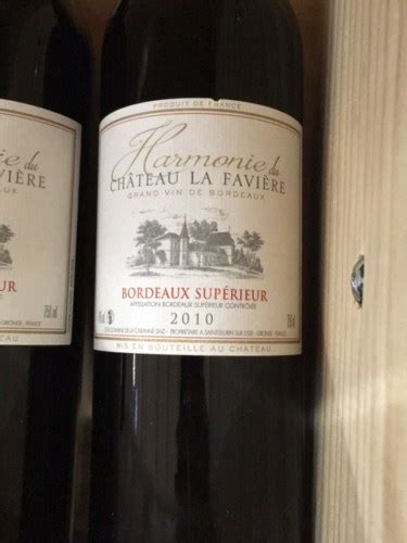 Château La Favière Harmonie Bordeaux Supérieur Vivino US