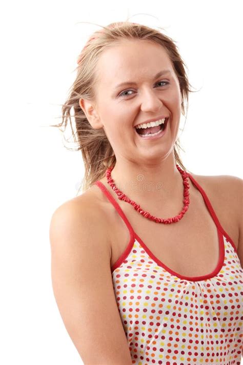 Attraktive Blonde Schulterfreie Frau Mit Dunklem Auge Bilden Stockbild Bild Von Attraktive