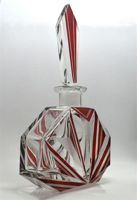 Art Deco Czech Glass Decanter Set At 1stdibs