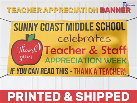 Teacher Appreciation Banner Thank You Teacher Vinyl Banner - Etsy