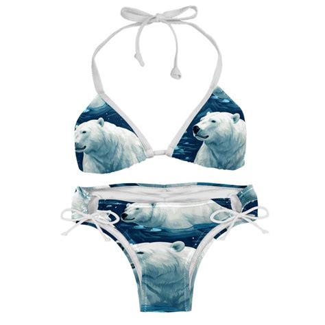 Polar Bear Detachable Sponge Adjustable Strap Bikini Set Two Pack For Any Summer Scene Walmart