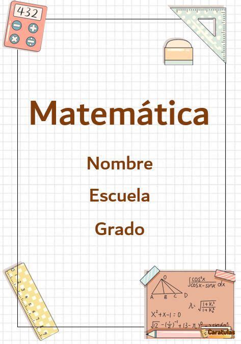 Portadas de Matemáticas en Word 2024