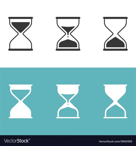 Hourglass Icon Set Silhouette Royalty Free Vector Image