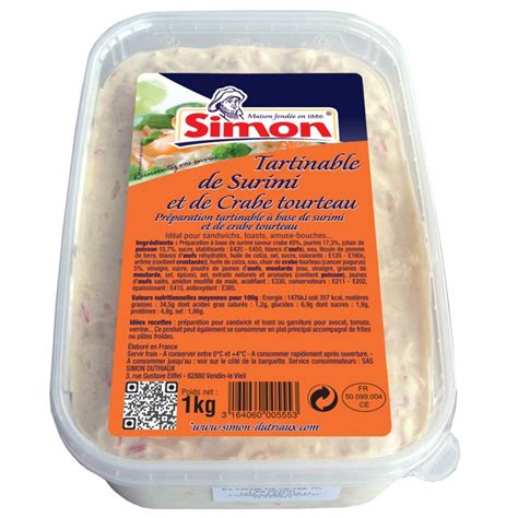 Surimi Et Crabe 5 1kg Tartinable De Surimi Simon Dutriaux