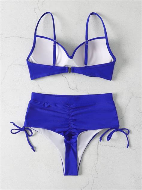 SHEIN Swim Vcay Bañador bikini simple push up de talle alto Mode de Mujer SHEIN España