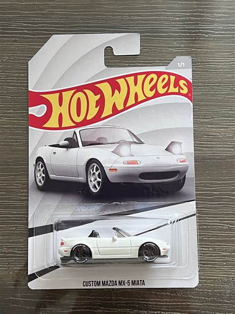 Hot Wheels Custom Card Mazda Miata With Real Rider Swap Wheels And