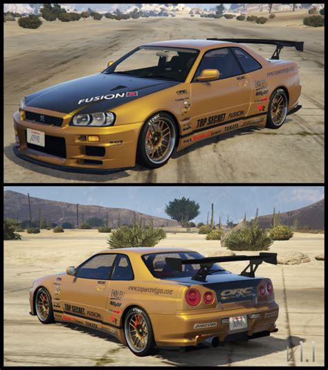 Liveries Pack For Nissan Skyline Gt R Bnr34 Gta5