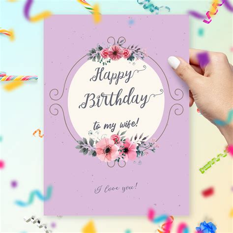 Birthday Card For Wife - Classic Retro Style Template Editable Online