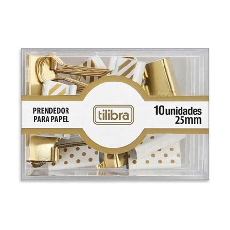 Prendedor De Papel Mm Dourado Unidades Tilibra Esfera