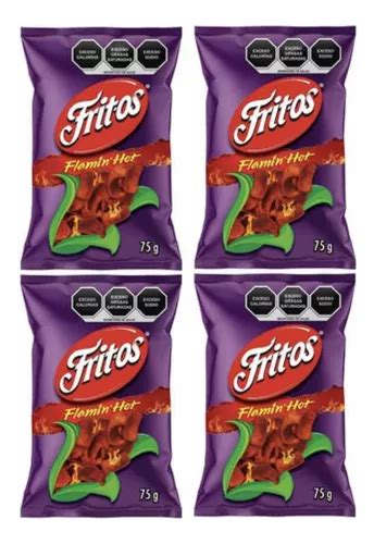 4 Botana Fritos Flamin Hot Sabor Queso Chile Ylimón 75g C u Meses sin