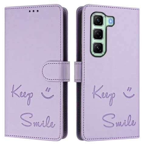 For Infinix Hot G Smile Embossing RFID Leather Phone Case Light