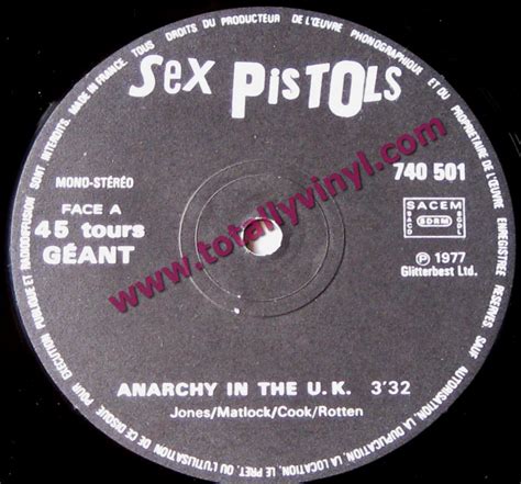 Totally Vinyl Records Sex Pistols Anarchy In The Uk I Wanna Be Me Inch Picture Cover