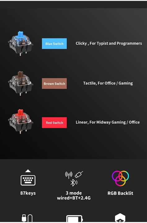 Royal Kludge Rk Keys Hot Swappable Wired Backlit Rgb Tkl Teclado Gaming Computer Keyboard