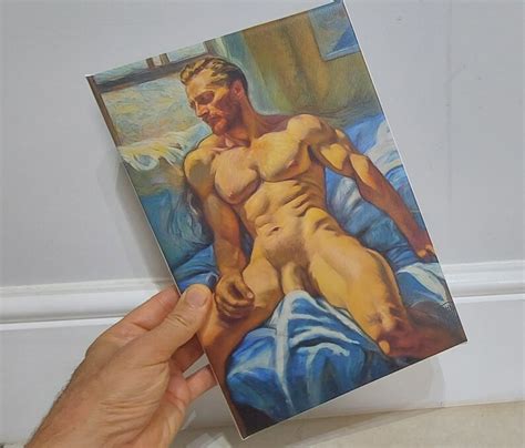 HARD DAY Male Nude Signed Numbered Erotic Fine Art Print On Canvas