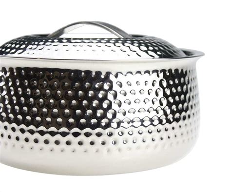 Stainless Steel Hot Pot Insulated Food Warmer Hammered Roti Rice Tortilla