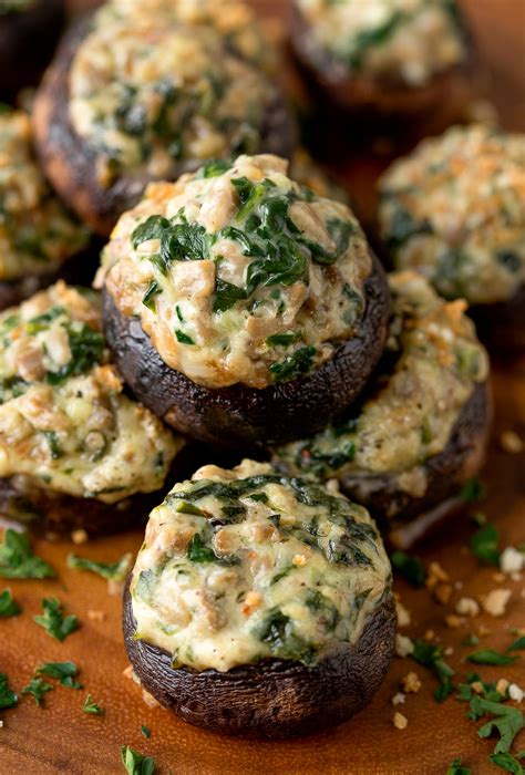 Vegetarian Stuffed Mushrooms - Peas and Crayons