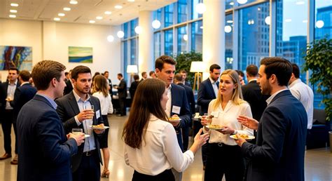 business professionals networking   modern corporate event