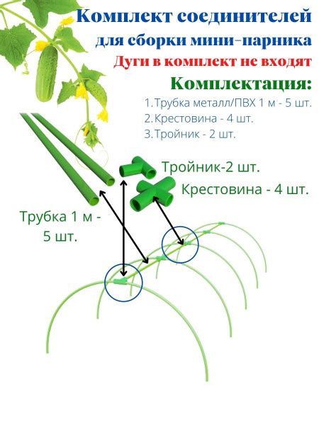 Характеристики Комплект для сборки парника Эконом: 5 перемычек, 2 ...