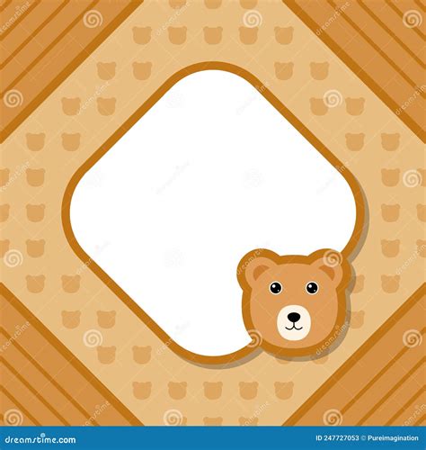 Greeting Card Template With Bear Stock Vector Illustration Of Grizzly
